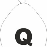 Balónek písmeno Q bílé